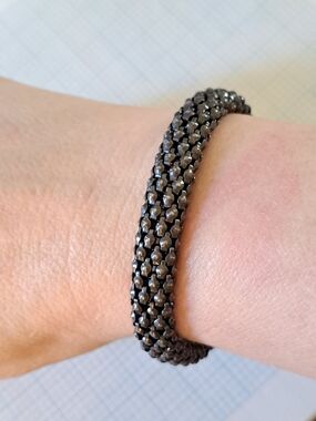 Black Gunmetal Woven Chain Bracelet